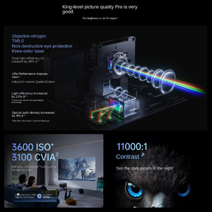 โปรเจคเตอร์เลเซอร์พกพาอัจฉริยะ JMGO N5 Pro ความละเอียด 4K 3100 CVIA ลูเมนส์ ระบบปรับอัตโนมัติ สำหรับใช้งานที่บ้านและนอกบ้าน เล่นเกม JMGO N5 Pro JMGO N5 Pro Triple Laser - Product Image 5