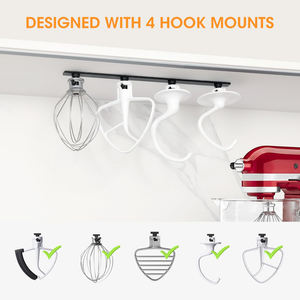 Supports de rangement pour accessoires de batteur mélangeur <span class=keywords><strong>mural</strong></span> en acier inoxydable pour 4 accessoires, supports durables pour batteur sur socle - Product Image 3