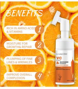 Mayorista OEM Maquillaje Black Head Remover Cuidado DE LA Piel Seca Control de Aceite Coreano Vitamina C Limpiador Facial Lavado de Cara con Cepillo de Silicona - Product Image 5