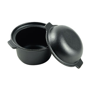 Mini Olla Redonda <span class=keywords><strong>de</strong></span> Hierro Fundido Negra <span class=keywords><strong>de</strong></span> 10 cm con Fondo Desmontable para Inducción, Ideal para Guisos, <span class=keywords><strong>Sopas</strong></span> y Hot Pot - Product Image 6