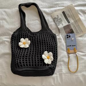 <span class=keywords><strong>Bolso</strong></span> de Playa de Ganchillo Estilo Bohemio, Accesorios de Playa de Verano, <span class=keywords><strong>Bolso</strong></span> de Mano para Mujer, <span class=keywords><strong>Bolso</strong></span> de Malla con Flores, <span class=keywords><strong>Bolso</strong></span> Tejido Estilo <span class=keywords><strong>Hippie</strong></span> - Product Image 2