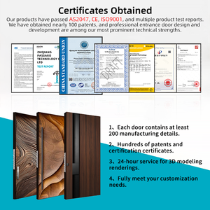 Puertas de Entrada Exteriores de Seguridad para Casas y Villas, de Vidrio Templado Personalizado Moderno PSL OEM <span class=keywords><strong>2026</strong></span> - Product Image 5