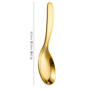 DFT13 Cuchara y Tenedor Gruesos para Niños y Bebés de Acero Inoxidable SUS 316 en Colores Dorado Rosa, Plateado, Rojo y Negro Opcionales - Product Image 2