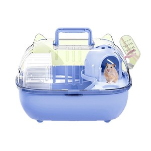 Double Layer Hamster Cage With Cat Head Transparent Oval Plastic Carrier For Outdoor Use Golden Hamster Home - Product Image 5