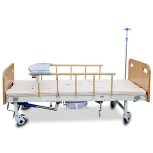 Lit médical manuel avec dossier et barrières latérales réglables pour usage domestique et hospitalier, soins aux adultes et aux personnes âgées - Product Image 2