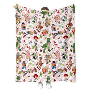 Couverture en peluche imprimée motif dessin animé mignon, vente en gros, faible MOQ, personnalisable, douce, pour la décoration de la maison, jeté de canapé, couverture portable 50 x 60 pouces - Product Image 2