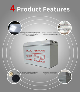 <span class=keywords><strong>Batterie</strong></span> de stockage au <span class=keywords><strong>gel</strong></span> à décharge profonde rechargeable 24 Ah 12 V pour onduleur solaire et UPS - Product Image 2