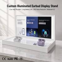 Support d'affichage pour écouteurs TWS avec rétroéclairage LED blanc personnalisé, vitrine en acrylique avec panneau publicitaire lumineux