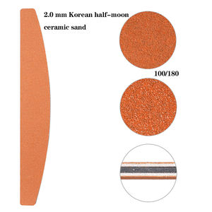 プロのカスタムプリントロゴ両面使い捨てハーフムーンシェイプネイルファイル80/100/180グリットジャパンサンドペーパーネイルファイル - Product Image 4
