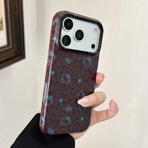 Custodia Magnetica Vintage con Clip per <span class=keywords><strong>iPhone</strong></span> 12/13/14/15/16/17, Stampa Leopardata <span class=keywords><strong>Hello</strong></span> <span class=keywords><strong>Kitty</strong></span>, Protezione per Telefono - Product Image 3