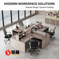 Table de travail en L moderne pour bureau, mobilier de bureau pour employés, bureau informatique avec cloison intégrée