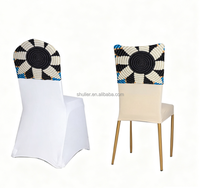 Housse de chaise universelle extensible en spandex pour mariage, design coloré Moseb d'Éthiopie, idéale pour banquets et fêtes, vente en gros sur mesure