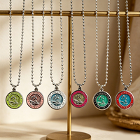 Moules Gratuits Collier Saint Christophe Pendentif Médaille Saint Christophe Personnalisé en Émail Bijoux de Protection pour Hommes et Femmes