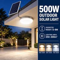Lampu Gantung Tenaga Surya 500W Kecerahan Tinggi dengan Remote Timer untuk Penerangan Area Luar Ruangan, Pertanian, Bengkel, Halaman, dan Gudang