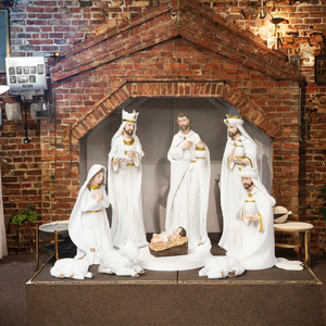 Statue en résine écologique peinte à la main de la Sainte Famille de Jésus, pour Noël, la famille Witt, la paroisse, l'église, articles religieux - Product Image 2