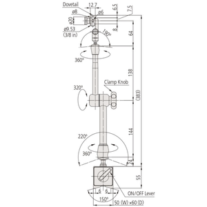 Original Mitutoyo 7031-10 7032-10 7033-10 Magnetic Stand with Lever - Japanese <b>Indicator</b> Holder for <b>Dial</b> Gauges - Product Image 5