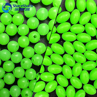 Perles scintillantes de pêche, pierres naturelles, douce et dure, couleur verte, de forme ovale, accessoires pour la pêche à l'eau