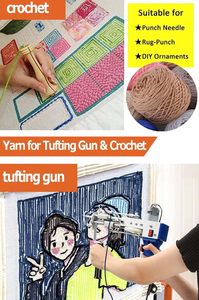 Filato Di Tendenza Misto Cotone e Poliestere da 190g a 8 Capi <span class=keywords><strong>per</strong></span> Tappeti, Gomitolo <span class=keywords><strong>per</strong></span> <span class=keywords><strong>Uncinetto</strong></span> e Lavoro a Maglia, <span class=keywords><strong>Filo</strong></span> Spesso <span class=keywords><strong>per</strong></span> Pistola Tufting - Product Image 5