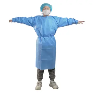 Sterile Waterproof dustproof Disposable Medical Isolation Gown with elastic cuff for hospital clinic examine