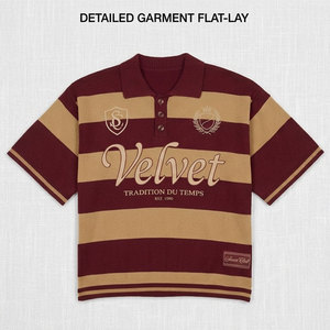 Pull en maille de coton mélangé de haute qualité pour homme, uni, à manches courtes, décontracté, respirant, texture douce, avec logo frontal - Product Image 5