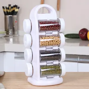 Kitchen Carousel 8 Spice Jar Organizer Rotating Spice Rack for a Clutter Free Counter Top