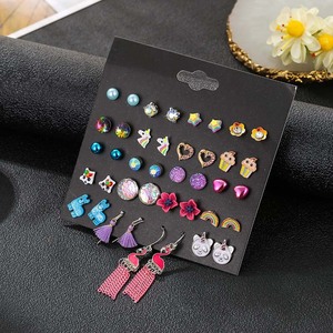 Ensemble de 20 paires de boucles d'oreilles tendance en acier, clous en forme de cœur, animaux du zodiaque, oiseaux, idéal pour offrir en occasion spéciale - Product Image 3