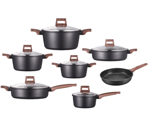 Juegos de cazuelas antiadherentes de alta calidad, sartén grande de <span class=keywords><strong>aluminio</strong></span> para salsa, olla para salsa, sartén, juego de utensilios de cocina fundidos a presión - Product Image 6