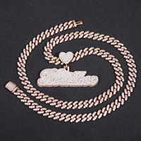 Collier Pendentif Nom 3D Personnalisé en Argent Sterling 925, Bijoux Hip Hop Iced Out, Diamant Moissanite VVS pour Hommes et Femmes