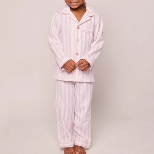Set per bambini <span class=keywords><strong>con</strong></span> <span class=keywords><strong>bottoni</strong></span> a righe larghe <span class=keywords><strong>con</strong></span> colletto basso a maniche lunghe abbigliamento da notte confortevole <span class=keywords><strong>pigiama</strong></span> per ragazze di 11 anni - Product Image 2