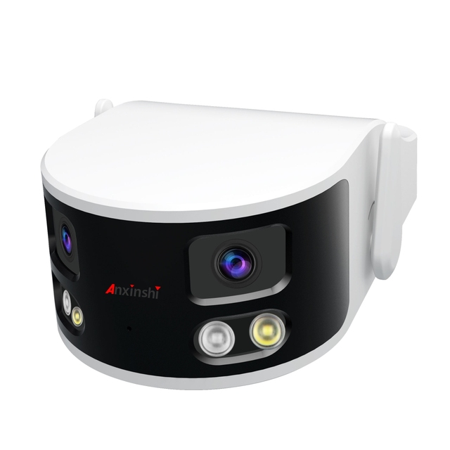 4K 8MP HD Smart Wifi Camera Wireless Outdoor Human Detection Dual Lens Wireless Camera 180° Wide Angle with Alarm Function
