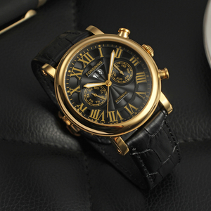Montre Forsining, boîtier en acier inoxydable 316L, montres automatiques mécaniques en cuir de luxe pour hommes, cadeaux d'affaires, qualité haut de gamme, 43 mm - Product Image 5