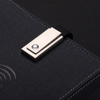 Ensemble cadeau personnalisé de batterie externe et clé USB avec carnet A5 en PU, charge sans fil, OEM pour entreprises