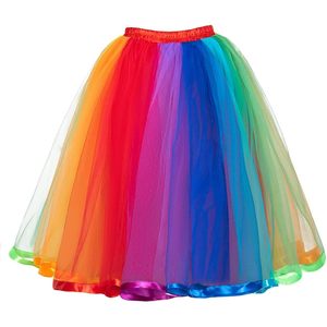 จีวีเอ็นทีเคกระโปรงตูตูสีรุ้งสำหรับผู้หญิงเอวยางยืดชั้นๆ ผ้าทูลทรงเอไลน์สำหรับงานปาร์ตี้คอสเพลย์ฮาโลวีน - Product Image 1