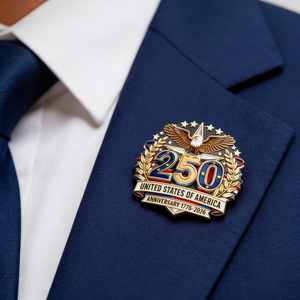 Pin Conmemorativo Personalizado del 250 Aniversario de EE. UU. 1776-2026, Pin de Solapa con Águila Calva, Decoración Metálica de 42 mm, "Libertad y Herencia" - Product Image 4