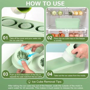 Bandeja para Cubitos de Hielo para Vasos Stanley de 30 y 40 oz, Moldes de Silicona para Cubitos de Hielo con Tapa y Contenedor, Máquina para Hacer Hielo para Enfriar Cócteles - Product Image 4