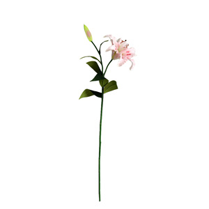 Lys artificiels de haute qualité, toucher réel, 2 têtes, en PU blanc et rose, pour la décoration de mariage, de fête, de centre de table à la maison - Product Image 5
