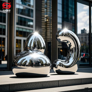 Esterno fatto a mano alta lucido in acciaio inox Design personalizzato stile moderno arte e scultura da collezione da artista - Product Image 5