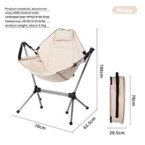 Sedia a Dondolo Pieghevole in Lega di Alluminio per Esterni - Sedia Portatile per Campeggio, Relax, Pausa Pranzo, Pesca con Schienale (Spedibile) - Product Image 6