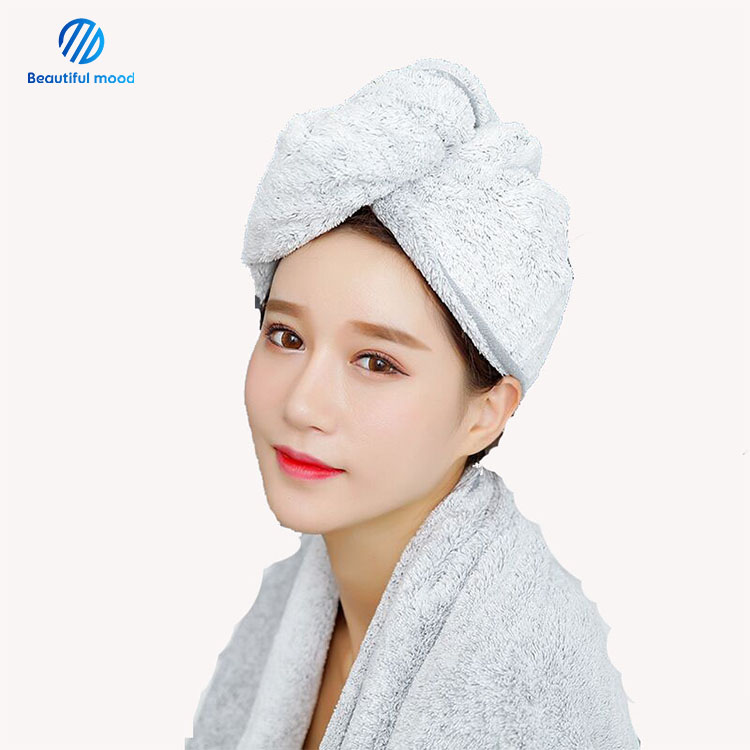 Chinese factory good quality bamboo carbon hair dry towel