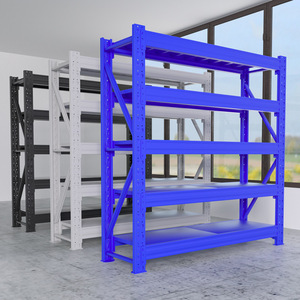 Estantería de Almacenamiento Resistente, Acero Q235, Altura Ajustable, Estantes Verticales para Supermercado, Instalación con Gancho para Estantes Sólidos - Product Image 1