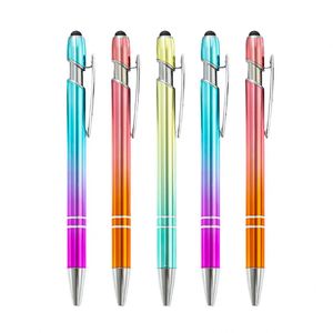 Promotional Bulk Multicolored Aluminum Ballpoint for Stylus <b>Pen</b> Soft Rubber Touch Screens Custom Logo Cheap Ball-point <b>Pen</b> - Product Image 3