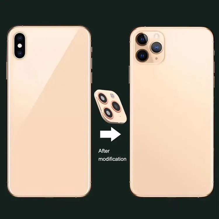 3D ikinci değişim geri arka kamera Sticker iPhone X XR XS MAX kamera Lens kapağı yedek onarım parçaları