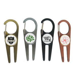 Outil de réparation de divots de <span class=keywords><strong>golf</strong></span> classique personnalisé en alliage de zinc bronze antique, fourche à divots avec clip ceinture et marqueur de balle magnétique - Product Image 2