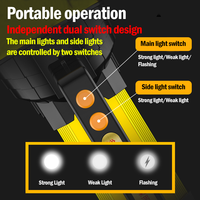Lampe de secours LED étanche IPX4 en alliage d'aluminium 1200 mAh, 200 lumens, 3 lampes de recherche et de sauvetage pour le camping