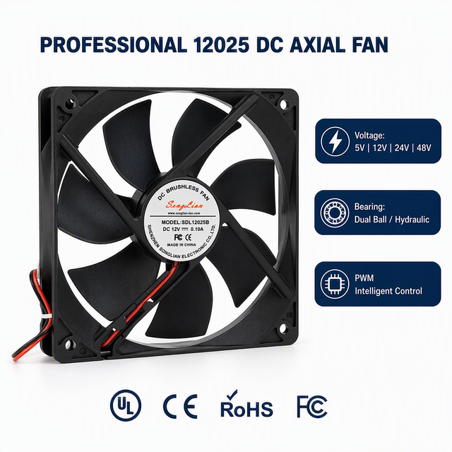 Silent 12025 120x120x25mm Dc Brushless Cooling Fan 12V 24V 48V IP65 IP67 IP68 Double Ball Bearing Waterproof Axial Flow Fans