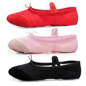 En gros Bonne Qualité Coton Chaussure De Ballet Chaussures de Danse Douce Fille Danse Toile Ballet Chaussures