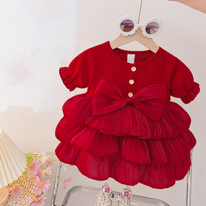 Nuovo Stile di Abito per Bambine con Grande Fiocco, Gonna Estiva a Maniche Corte in Tulle <span class=keywords><strong>Bianco</strong></span> Stratificato, <span class=keywords><strong>Vestito</strong></span> da Principessa alla Moda - Product Image 2