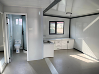 Maison conteneur extensible de luxe moderne de 20 pieds et 40 pieds avec salle de bain complète, mur de verre préfabriqué, prix raisonnable, en acier pour usage en boutique