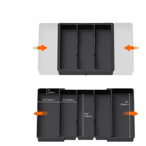 Caja de Almacenamiento con Doble Cajón Extraíble para Cocina, Organizador de Cubiertos Multicapa, Caja de Almacenamiento para Herramientas de Gabinete - Product Image 2