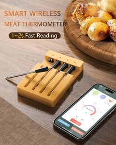 Thermomètre de <span class=keywords><strong>cuisson</strong></span> <span class=keywords><strong>sans</strong></span> <span class=keywords><strong>fil</strong></span> intelligent à 4 sondes pour fumoir, barbecue, four, gril, cuisine, fumoir et rôtisserie. - Product Image 3